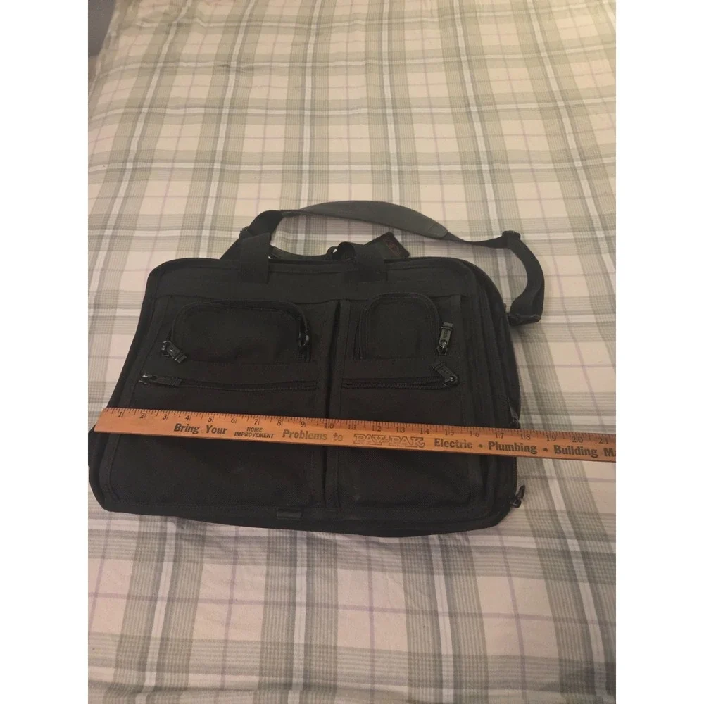TUMI Alpha Expandable Ballistic Nylon Laptop Briefcase Organizer Black Shoulder